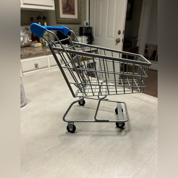 Doll or Decor Metal Mini Shopping Cart Approximately 10" x 9.5" x 7.5" - Picture 1 of 12